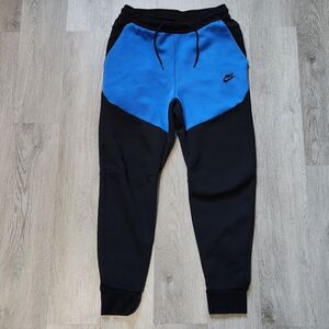 Nike Tech Fleece Pants Men Small Black Blue Joggers Zip Pocket CU4495-017